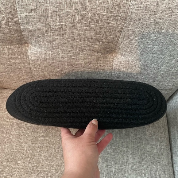 Woven Tote Handbag with Bamboo Resin Handles - Picture 4 of 6